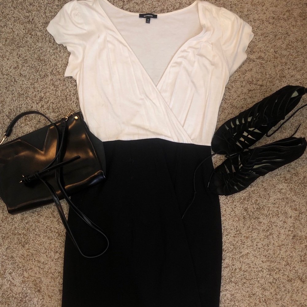 EXPRESS Cocktail/occasion dress, black and white